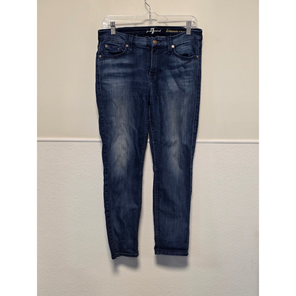 7 For All Mankind Kimmie Crop‎ Jeans Dark Wash Denim Slim Fit Size 30